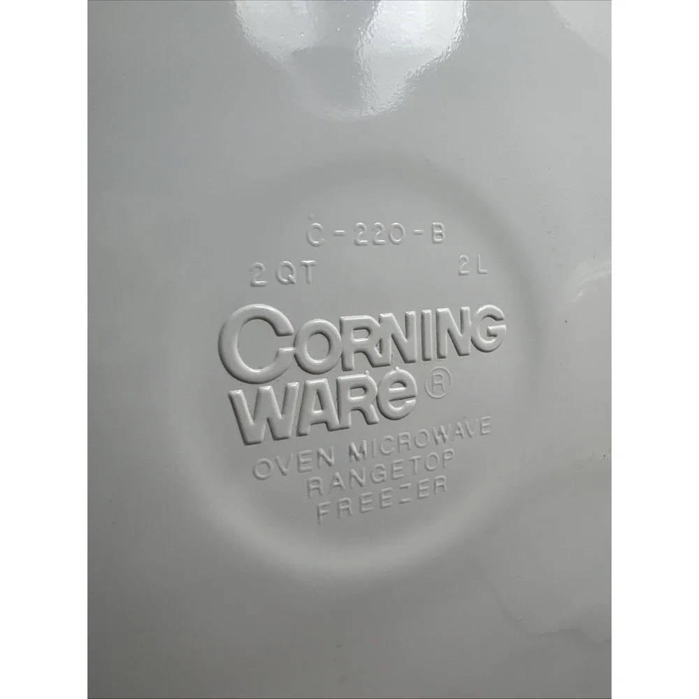 Corning Ware Casserole Dish Oval  2L Classic Elegance C-220-B Floral Yellow Dots